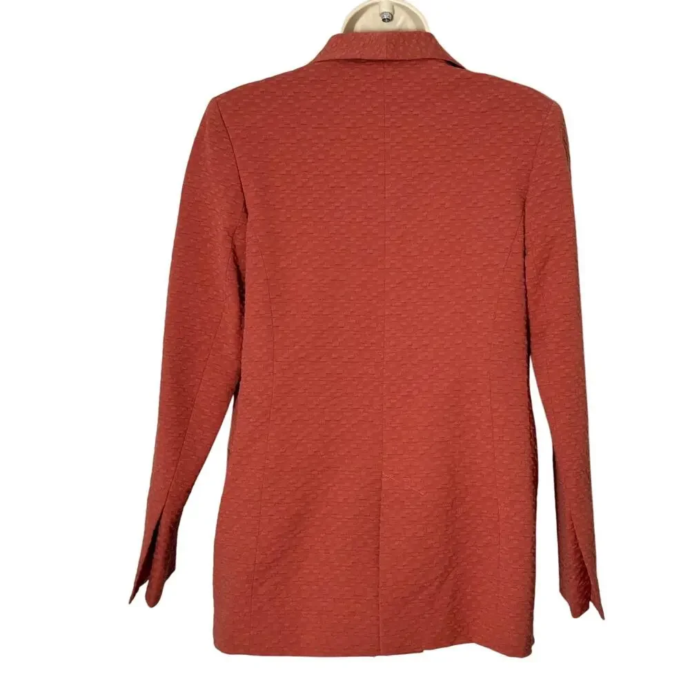 NWT Anthropologie Intropia Women's Textured Blazer Terracotta Size 8‎ US/40 EU